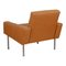 Sedia Airport in pelle color cognac di Hans J. Wegner per Getama, Immagine 4