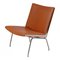 Walnut Aniline Leather CH 401 Airport Chair by Hans J. Wegner for Carl Hansen & Søn, Image 1