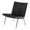Black Bison Leather Ch401 Airport Chair by Hans J. Wegner for Carl Hansen & Søn, Image 1
