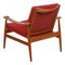 Spade Chair in Teak & Red Fabric Cushions by Finn Juhl for France & Søn / France & Daverkosen, Image 4