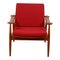 Spade Chair in Teak & Red Fabric Cushions by Finn Juhl for France & Søn / France & Daverkosen, Image 2