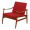 Spade Chair in Teak & Red Fabric Cushions by Finn Juhl for France & Søn / France & Daverkosen 1