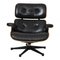 Sessel aus Schwarzem Patiniertem Leder von Charles Eames für Herman Miller, 1960er 1