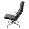 EA-222 Softpad Chair aus schwarzem Leder und Chrom von Charles Eames für Vitra 4