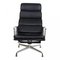 Chaise Softpad EA-222 en Cuir Noir et Chrome par Charles Eames pour Vitra 1