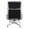 EA-222 Softpad Chair aus schwarzem Leder und Chrom von Charles Eames für Vitra 5