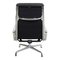 EA-222 Softpad Chair in Black Leather and Chrome by Charles Eames for Vitra, Image 5