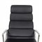 EA-222 Softpad Chair in Black Leather and Chrome by Charles Eames for Vitra 2