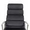 EA-222 Softpad Chair in Black Leather and Chrome by Charles Eames for Vitra, Image 2
