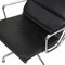 EA-222 Softpad Chair in Black Leather and Chrome by Charles Eames for Vitra, Image 3