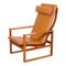 Sled Chair aus Mahagoni & cognacfarbenem Anilinleder von Børge Mogensen für Fredericia 2
