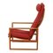 Sled Chair with Mahogany Frame and Red Cushions by Børge Mogensen for Fredericia, Image 2