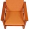 Sled Chair with Mahogany Frame and Orange Cushions by Børge Mogensen for Fredericia 5