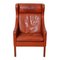 Wing Armchair in Original Cognac Leather by Børge Mogensen for Fredericia, Image 1