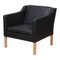 Model 2321 Armchair in Black Bison Leather by Børge Mogensen for Fredericia, Image 2