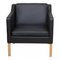Model 2321 Armchair in Black Bison Leather by Børge Mogensen for Fredericia, Image 1