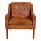 BM 2207 Armchair in Cognac Leather by Børge Mogensen for Fredericia, 1990s 1