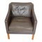 Modell 2321 Sessel aus grauem Leder mit Beinen aus Eiche von Børge Mogensen für Fredericia 2