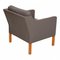 Model 2321 Armchair in Gray Leather with Oak Legs by Børge Mogensen for Fredericia 4