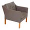 Modell 2321 Sessel aus grauem Leder mit Beinen aus Eiche von Børge Mogensen für Fredericia 3