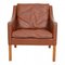 BM 2207 Armchair in Brown Leather by Børge Mogensen for Fredericia, 1990s 1