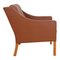BM 2207 Armchair in Brown Leather by Børge Mogensen for Fredericia, 1990s 2
