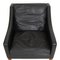 BM 2207 Armchair in Black Leather by Børge Mogensen for Fredericia, 1980s, Image 5