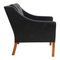 BM 2207 Armchair in Black Leather by Børge Mogensen for Fredericia, 1980s, Image 2