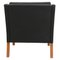 BM 2207 Armchair in Black Leather by Børge Mogensen for Fredericia, 1980s, Image 3