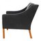 BM 2207 Armchair in Black Leather by Børge Mogensen for Fredericia, 1980s, Image 4