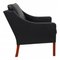 BM 2207 Armchair in Black Aniline Leather by Børge Mogensen for Fredericia, Image 2