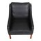BM 2207 Sessel aus schwarzem Anilinleder von Børge Mogensen für Fredericia 5