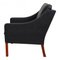 BM 2207 Armchair in Black Aniline Leather by Børge Mogensen for Fredericia 4