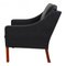 BM 2207 Armchair in Black Aniline Leather by Børge Mogensen for Fredericia, Image 4