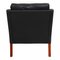 BM 2207 Armchair in Black Aniline Leather by Børge Mogensen for Fredericia, Image 3