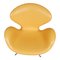 Silla Swan de cuero amarillo de Arne Jacobsen para Fritz Hansen, años 2000, Imagen 5