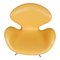 Swan Chair aus gelbem Leder von Arne Jacobsen für Fritz Hansen, 2000er 5