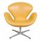 Swan Chair aus gelbem Leder von Arne Jacobsen für Fritz Hansen, 2000er 1