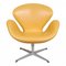 Swan Chair in Yellow Leather by Arne Jacobsen for Fritz Hansen, 2000s 1