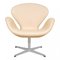 Silla Swan con cuero Vacona natural de Arne Jacobsen para Fritz Hansen, Imagen 1