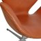 Swan Chair aus cognacfarbenem Leder von Arne Jacobsen für Fritz Hansen 4