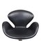 Sedia Swan in pelle nera di Arne Jacobsen per Fritz Hansen, Immagine 3