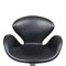 Swan Chair in Black Leather by Arne Jacobsen for Fritz Hansen 3