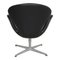 Chaise Swan en Cuir Noir par Arne Jacobsen pour Fritz Hansen 6