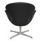 Swan Chair in Black Leather by Arne Jacobsen for Fritz Hansen, Image 6