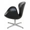 Sedia Swan in pelle nera di Arne Jacobsen per Fritz Hansen, Immagine 5