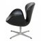 Swan Chair in Black Leather by Arne Jacobsen for Fritz Hansen, Image 5