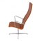 Oxford Desk Chair in Walnut Aniline Leather by Arne Jacobsen 3