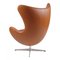 Egg Chair aus Walnuss Anilinleder von Arne Jacobsen für Fritz Hansen 4