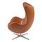 Egg chair in noce e pelle anilina di Arne Jacobsen per Fritz Hansen, Immagine 3